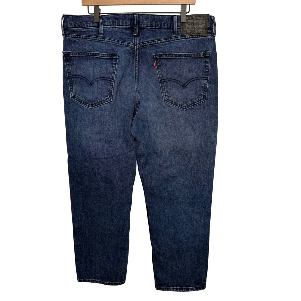Levis 550 Relaxed Fit Tapered Leg Jeans Mens 38x29 Dark Wash Blue Denim